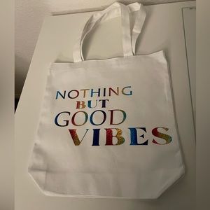 🦋Canvas White Tote Bag Nothing But Good Vibes🦋